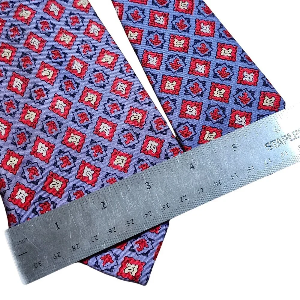 50s 60s Vintage Hollyvogue M Civello Tailor Silk Tie Geometric Pattern